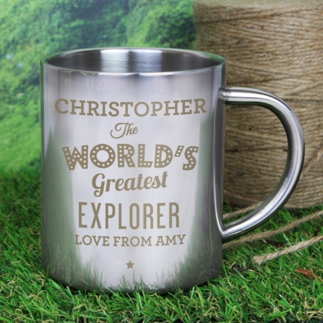 Hampers and Gifts to the UK - Send the Personalised The Worlds Greatest Metal Mug 